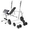 Workout Bench With Weight Rack, Barbell And Dumbbell Set 198.4 Lb