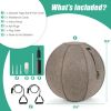 Yoga Sitting Ball with Felt Cover and Air Pump-Gray