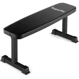 Flat Weight Bench 660 Lbs Heavy Duty Strength Training Bench-Black