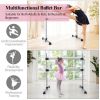 4 Feet Double Ballet Barre Bar with Adjustable Height-Black