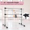 4 Feet Double Ballet Barre Bar with Adjustable Height-Black