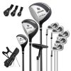 Mens LeftHanded Complete Golf Clubs and Bag Set Portable Lightweight Golf Stand Bag-Blue