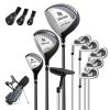 Mens LeftHanded Complete Golf Clubs and Bag Set Portable Lightweight Golf Stand Bag-Blue