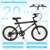 20 Inch Led-Lit Cycling Bike With 2 Speakers And Ambient Lights For Men And Women-Black