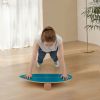 Wooden Balancing Board with Cork Roller and Storage Rack to Exercise-Black