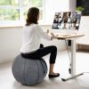 Yoga Sitting Ball with Felt Cover and Air Pump-Gray - Color: Gray