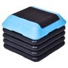 16 x 16 Inch Adjustable 4 Risers Lightweight Aerobic Pedals - Color: Black