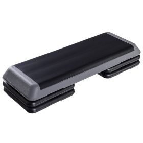 43 Inches Height Adjustable Fitness Aerobic Step with Risers-Gray - Color: Gray