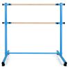 47 Inch Double Ballet Barre with Anti-Slip Footpads-Blue - Color: Blue