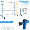 47 Inch Double Ballet Barre with Anti-Slip Footpads-Blue - Color: Blue