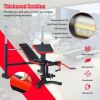 Adjustable Olympic Weight Bench for Full-body Workout and Strength Training - Color: Black & Red
