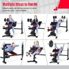 Adjustable Olympic Weight Bench for Full-body Workout and Strength Training - Color: Black & Red