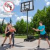 4.4-10 Feet Adjustable Basketball Hoop System with Weight Bag and 2 Nets - Color: Black