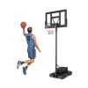 4.4-10 Feet Adjustable Basketball Hoop System with Weight Bag and 2 Nets - Color: Black