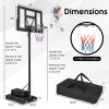4.4-10 Feet Adjustable Basketball Hoop System with Weight Bag and 2 Nets - Color: Black