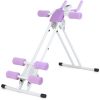 Ab Workout Equipment Foldable Abdominal Trainer Adjustable Ab Machine-White - Color: White