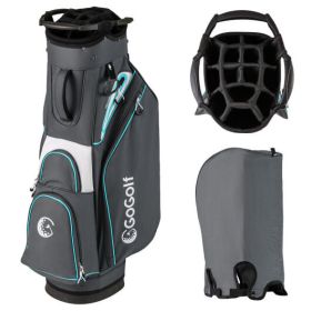 Golf Cart Bag Lightweight Portable Golf Club Organizer Bag-Gray - Color: Gray