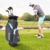Golf Cart Bag Lightweight Portable Golf Club Organizer Bag-Gray - Color: Gray