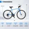 26 Inch Mountain Bike Adjustable With 6-Speed And All-Terrain Rubber Wheels-Blue - Color: Blue - Size: 26 Inches
