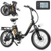Costway Folding Electric Bicycle For Adults With 20-Inch Fat Tires Snow E-Bike - Color: Black - Size: 20 Inches