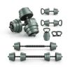 Adjustable Weight Dumbbell Set with Connector-Black & Gray
