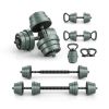 Adjustable Weight Dumbbell Set with Connector-Black & Gray