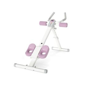 Adjustable Abdominal Trainer Ab Workout Machine Foldable Ab Cruncher-White - Color: White