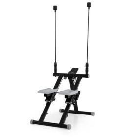 Foldable Stair Stepper with Detachable Handlebar-Black - Color: Black