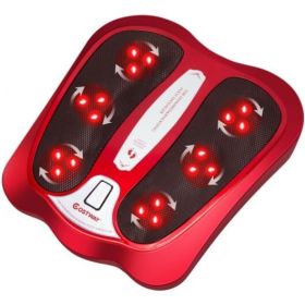 Shiatsu Heated Electric Kneading Foot and Back Massager-Red - Color: Red