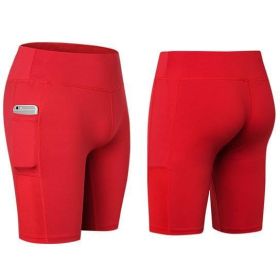 Size: Small,Color: Red - All Seasons Yoga Shorts Stretchable With Phone Pocket