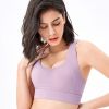 Sports Bra For Women Padded Support Criss Cross Strappy High Impact Quick-drying Bras For Yoga Exercise Athletic caramel colour S (42.5-47.5kg)