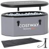 Xl 129 Gal Oval Ice Bath Tub With Cover And Hand Pump For Athletes-Gray - Color: Gray