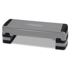35 Inch Aerobic Cardio Adjustable Exercise Stepper with Risers-Gray - Color: Gray