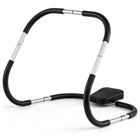 Portable AB Trainer with Headrest and Foam Handle for Office Home Gym-Silver - Color: Silver