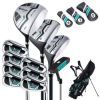 11 Pieces Complete Golf Club Package Set-Green - Color: Green