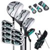 11 Pieces Complete Golf Club Package Set-Green - Color: Green