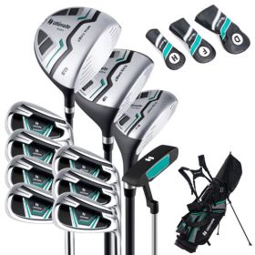 11 Pieces Complete Golf Club Package Set-Green - Color: Green