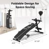 Adjustable Decline Sit Up Bench For Exercise For Home Gym With Speed Ball And 2 Resistance Bands - Color: Black