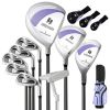 10 Pieces Ladies Complete Golf Club Set With Alloy Driver-Purple - Color: Purple
