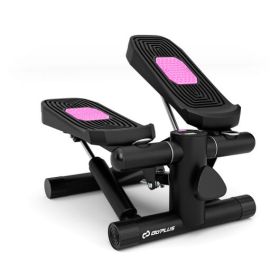 Mini Stepper with Resistance Bands and Adjustable Height for Exercise at Home-Black - Color: Black