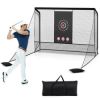 Golf Practice Hitting Net Golf Cage with Dual Side Barriers Target Cloth Metal Frame