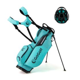 Golf Stand Bag Lightweight Golf Bag with 8 Way Top Dividers and 5 Zippered Pockets-Blue - Color: Blue