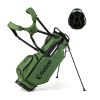 Golf Stand Bag Lightweight Golf Bag With 8 Way Top Dividers And 5 Zippered Pockets-Green - Color: Green