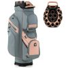 Molded Lock Top Golf Cart Bag with 14-Way Full Length Dividers and 11 Pockets-Orange - Color: Orange
