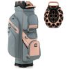 Molded Lock Top Golf Cart Bag with 14-Way Full Length Dividers and 11 Pockets-Orange - Color: Orange
