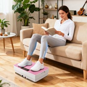 Vibration Plate Exercise Machine with Gravity Sensor and Remote Control for Home Gym-Pink - Color: Pink