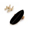 Wooden Balancing Board With Cork Roller And Storage Rack To Exercise-Black - Color: Black