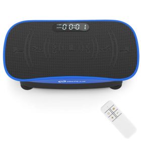 Vibration Plate Exercise Machine for Lymphatic Drainage and Weight Loss with 10 Speed Intensities-Navy - Color: Navy