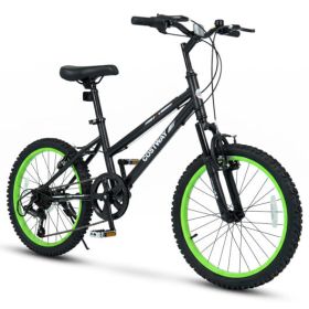 20 Inch Kids Mountain Bike with Adjustable Seat-Black - Color: Black - Size: 20 inches