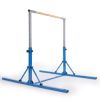 Foldable Gymnastics Bar For Kids With 3-Level Adjustable Heights-Blue - Color: Blue